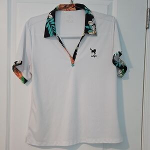 Monterey Polo Shirt with Floral Accents